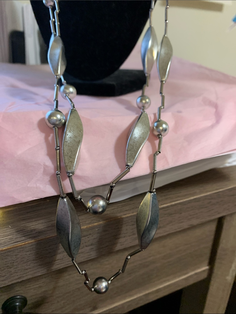 Silver-Tone Geometric Link Necklace - Women's Jewelry